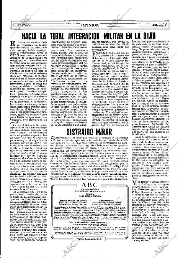 ABC MADRID 22-05-1986 página 23