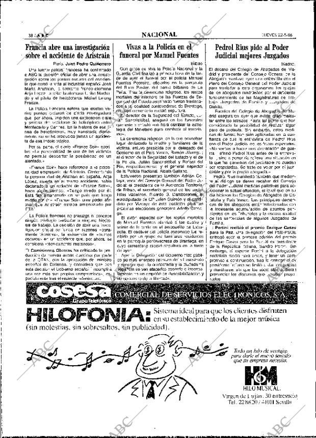 ABC MADRID 22-05-1986 página 38