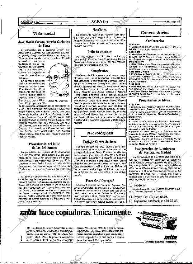 ABC MADRID 22-05-1986 página 53
