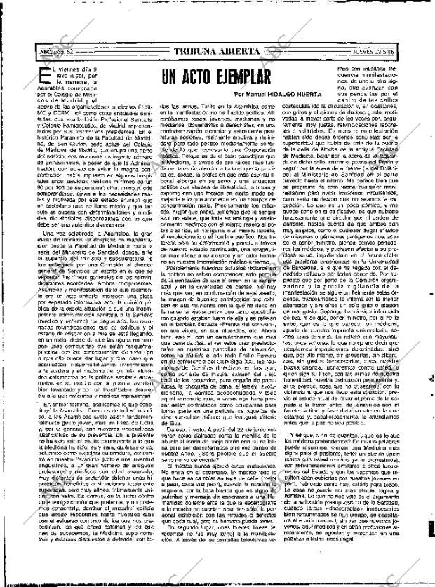 ABC MADRID 22-05-1986 página 62