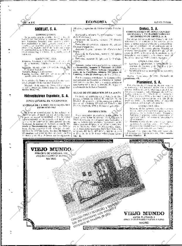ABC MADRID 22-05-1986 página 86