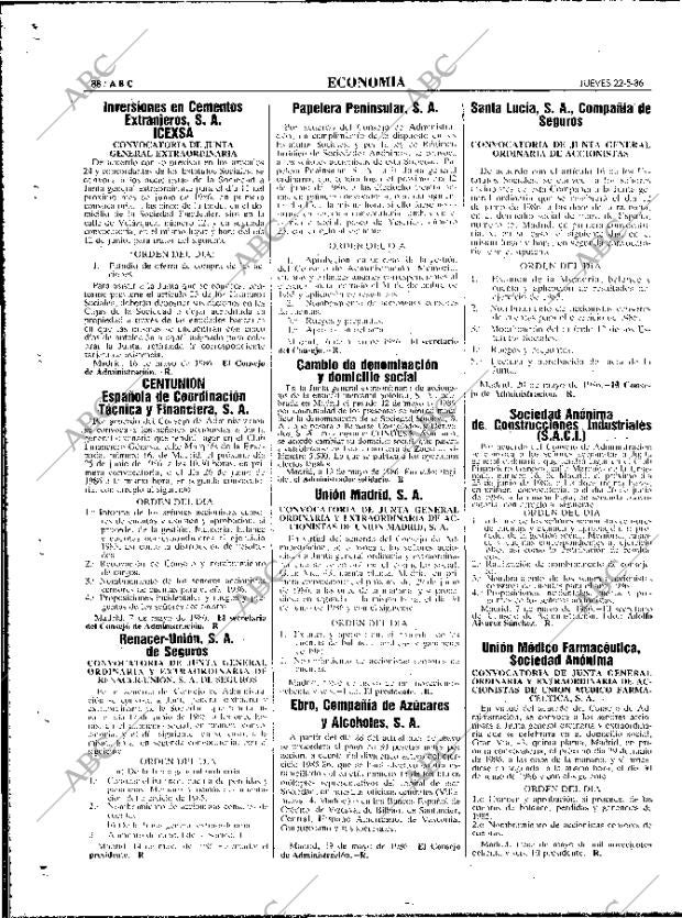 ABC MADRID 22-05-1986 página 88