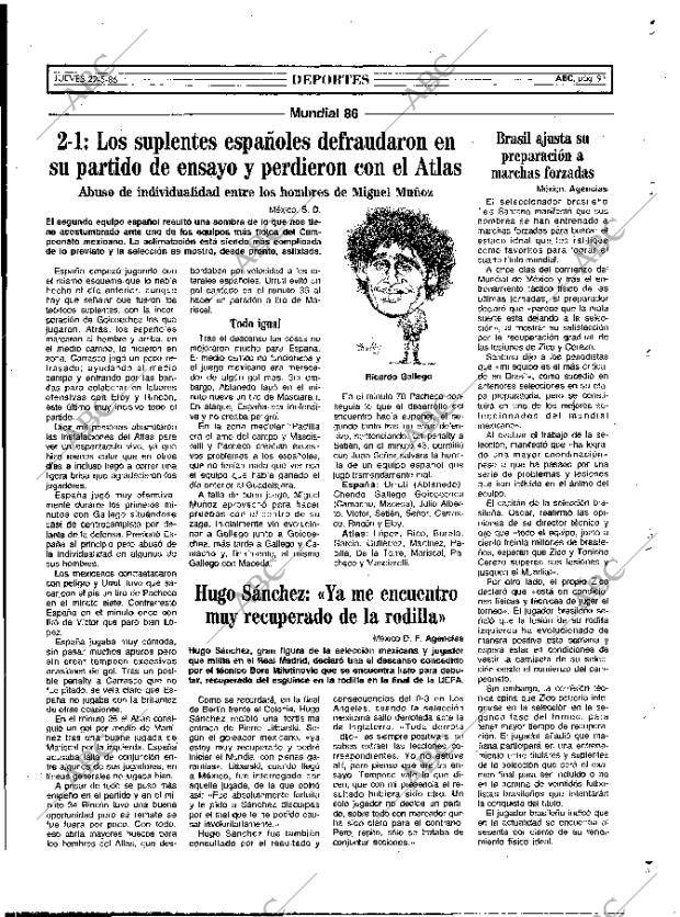 ABC MADRID 22-05-1986 página 91