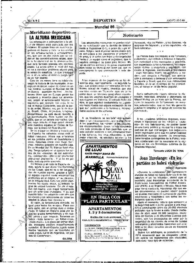 ABC MADRID 22-05-1986 página 92