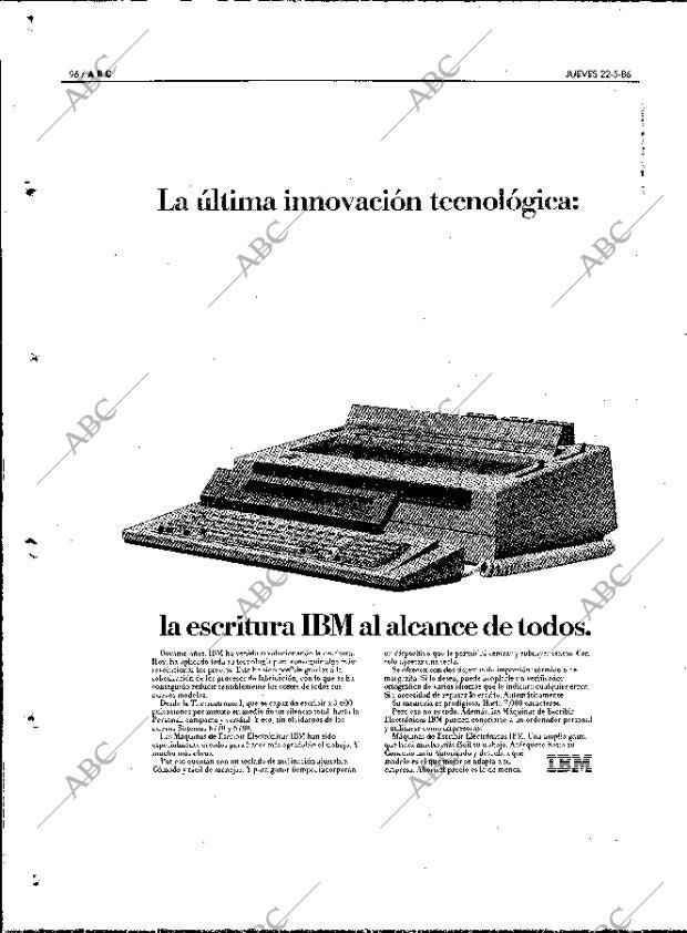 ABC MADRID 22-05-1986 página 96