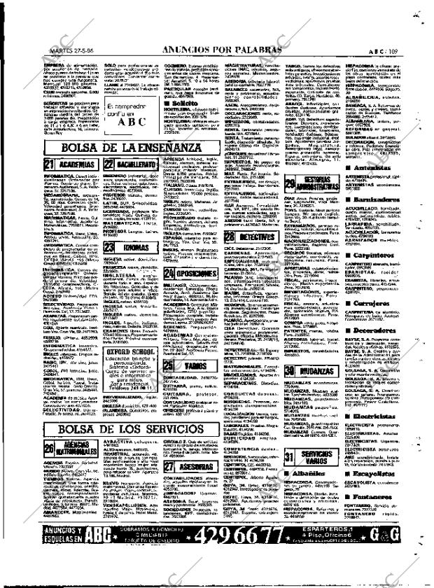 ABC MADRID 27-05-1986 página 109
