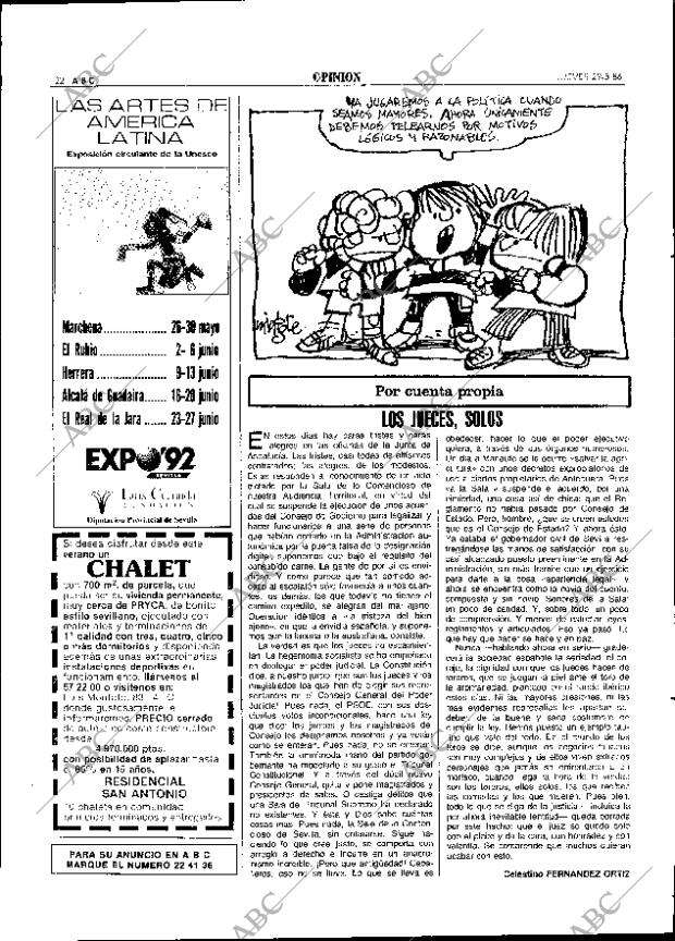 ABC SEVILLA 29-05-1986 página 22