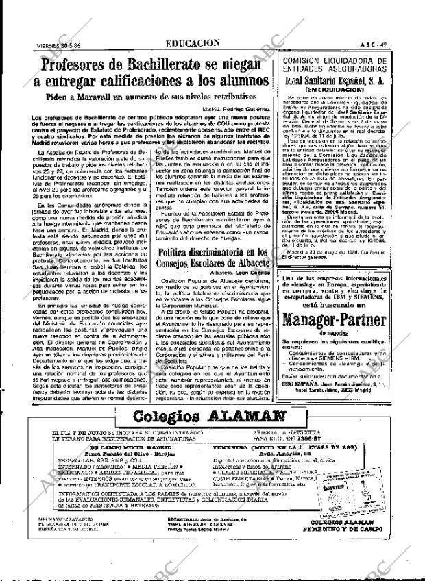ABC MADRID 30-05-1986 página 49