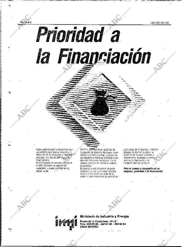 ABC MADRID 30-05-1986 página 74