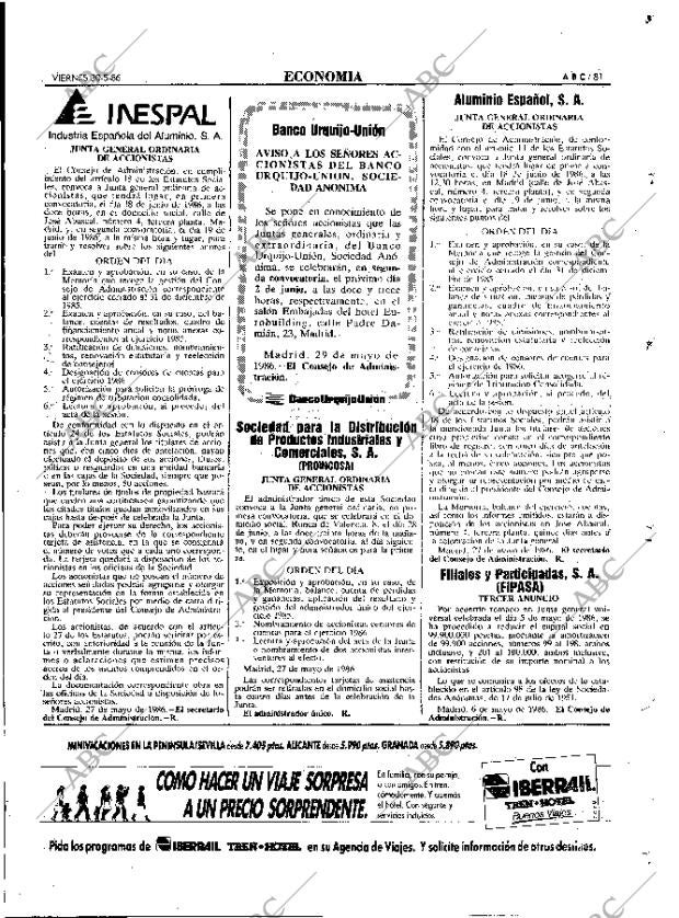 ABC MADRID 30-05-1986 página 81