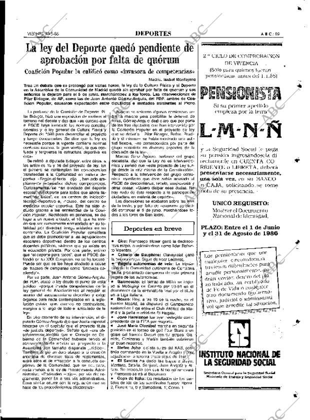 ABC MADRID 30-05-1986 página 89
