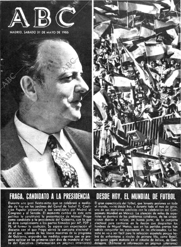 ABC MADRID 31-05-1986 página 1