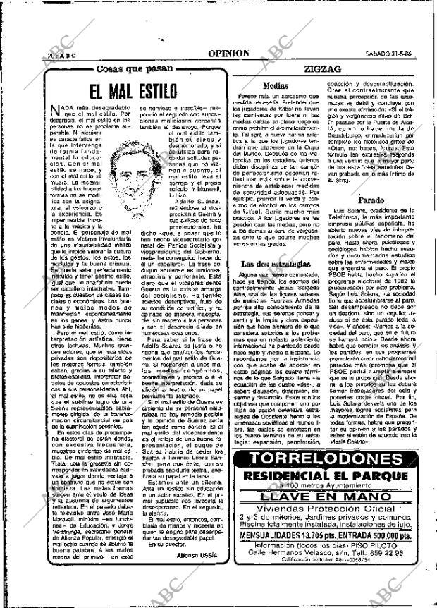 ABC MADRID 31-05-1986 página 20