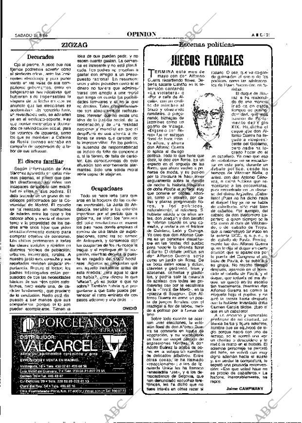 ABC MADRID 31-05-1986 página 21