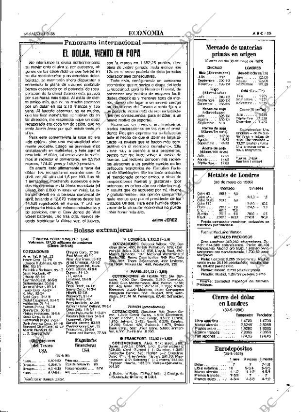 ABC MADRID 31-05-1986 página 85