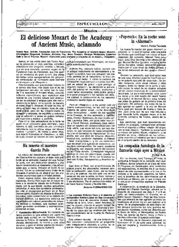 ABC MADRID 31-05-1986 página 97