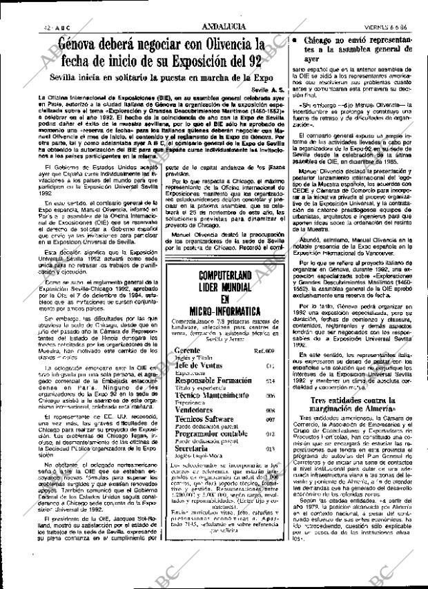 ABC SEVILLA 06-06-1986 página 42