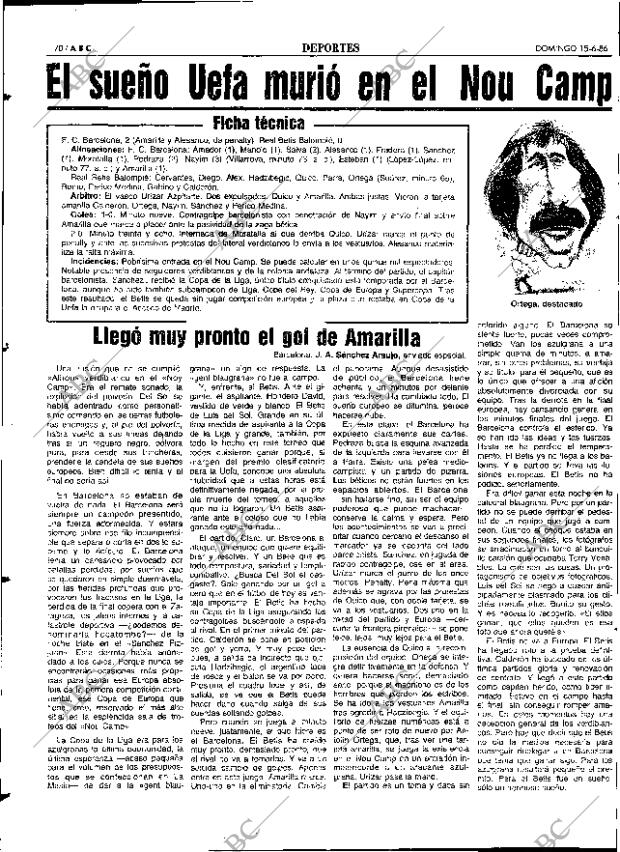 ABC SEVILLA 15-06-1986 página 70