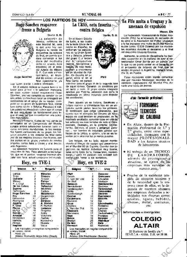 ABC SEVILLA 15-06-1986 página 77