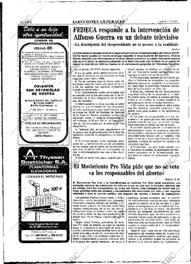 ABC MADRID 20-06-1986 página 22