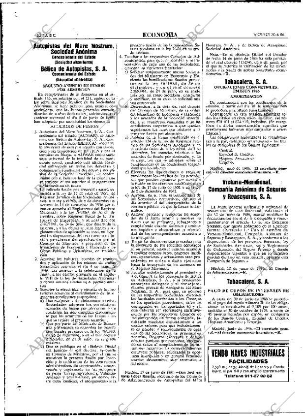 ABC MADRID 20-06-1986 página 82