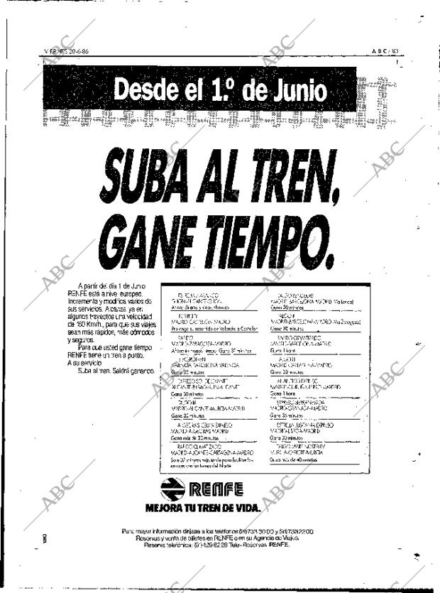 ABC MADRID 20-06-1986 página 83