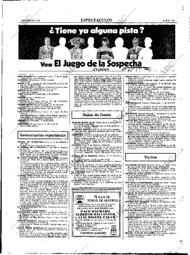 ABC MADRID 20-06-1986 página 95