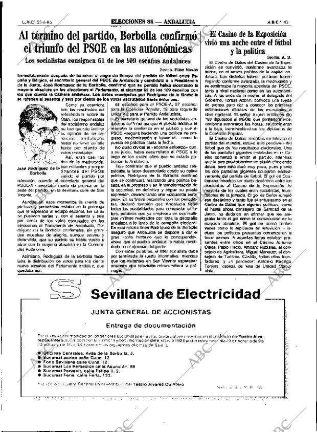 ABC SEVILLA 23-06-1986 página 43