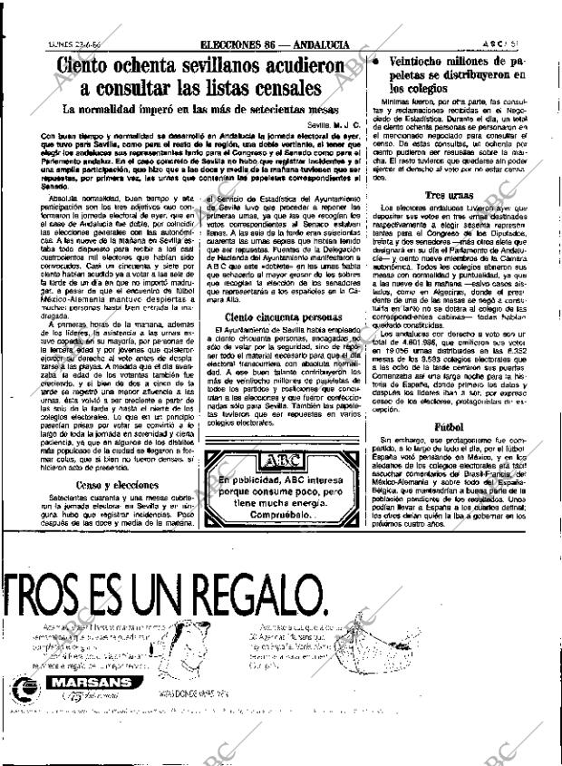 ABC SEVILLA 23-06-1986 página 51