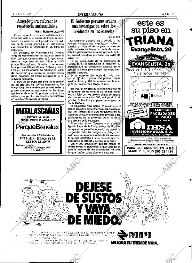 ABC SEVILLA 23-06-1986 página 57