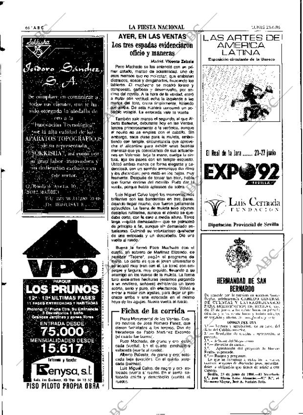 ABC SEVILLA 23-06-1986 página 66