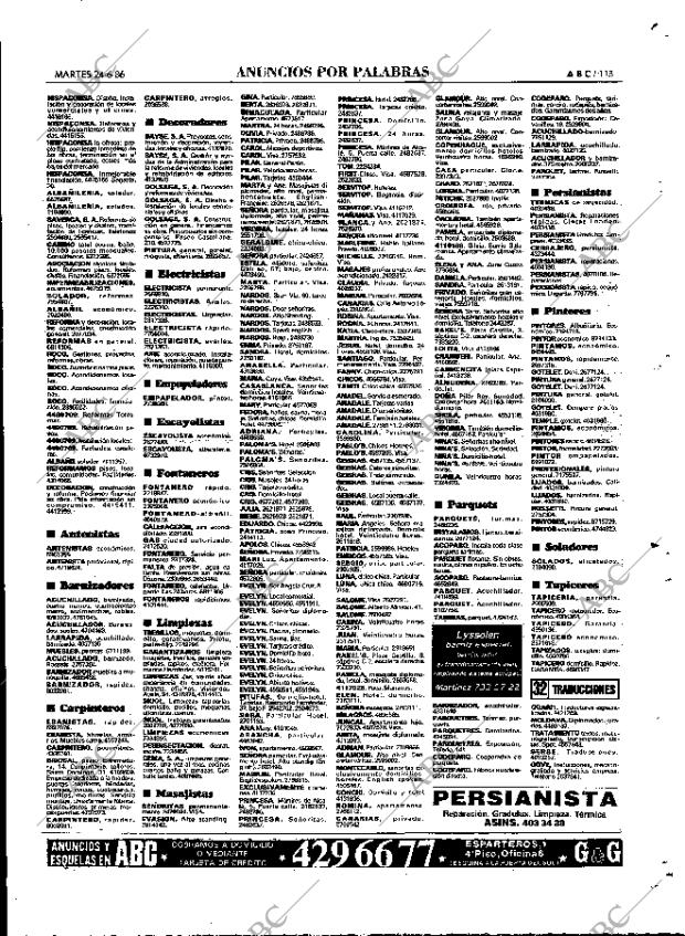 ABC MADRID 24-06-1986 página 113