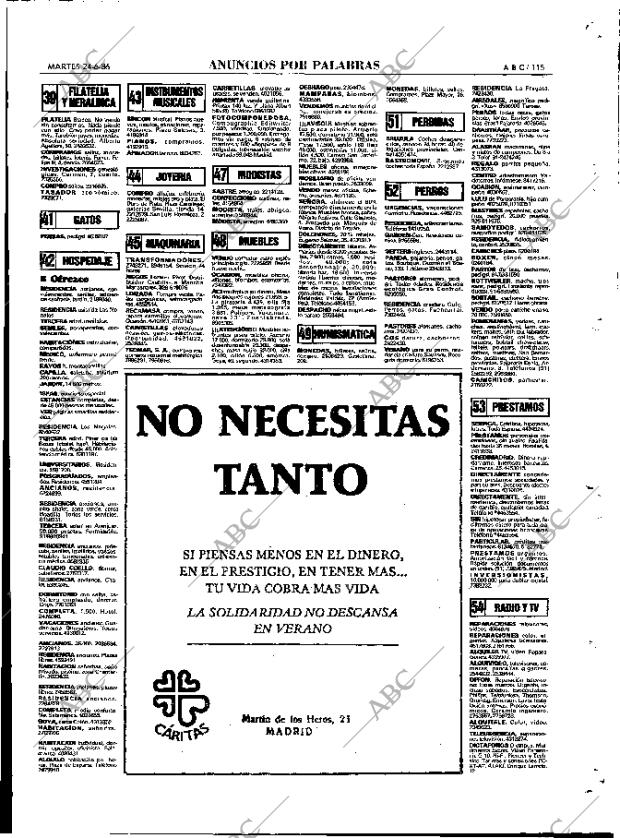 ABC MADRID 24-06-1986 página 115