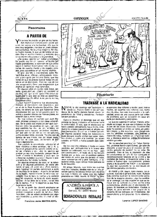 ABC MADRID 24-06-1986 página 22