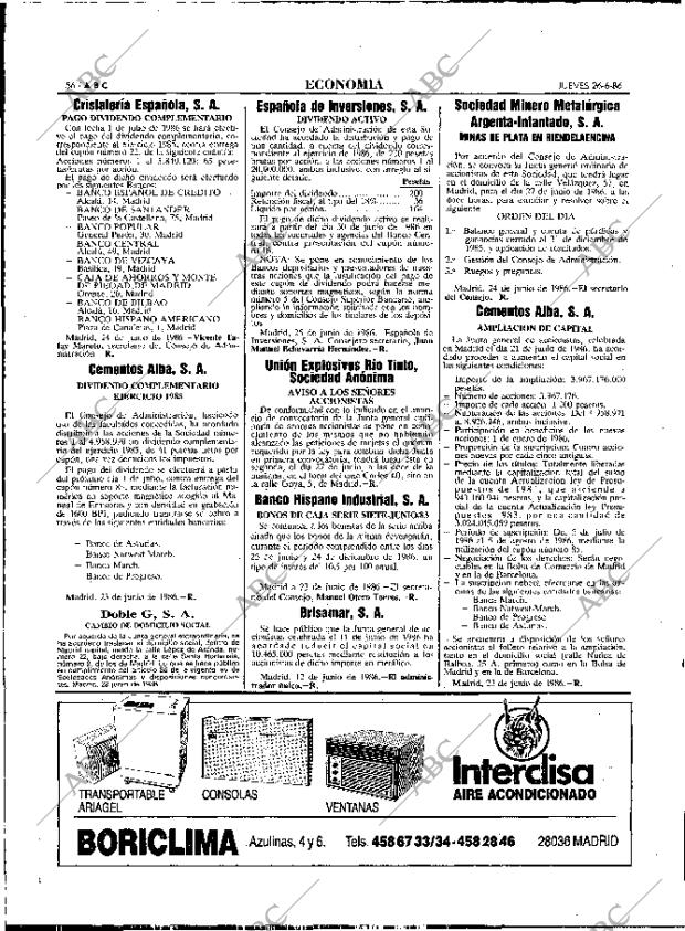 ABC MADRID 26-06-1986 página 56