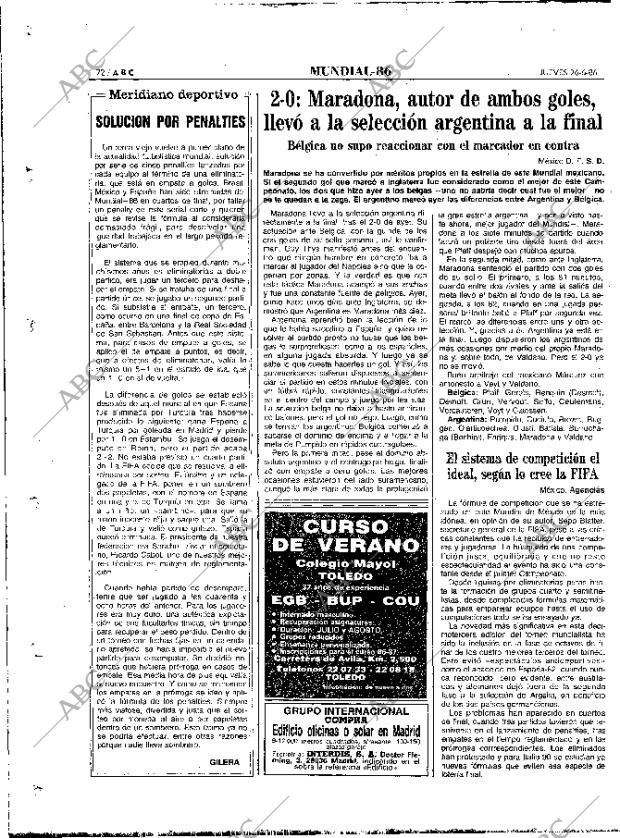 ABC MADRID 26-06-1986 página 72