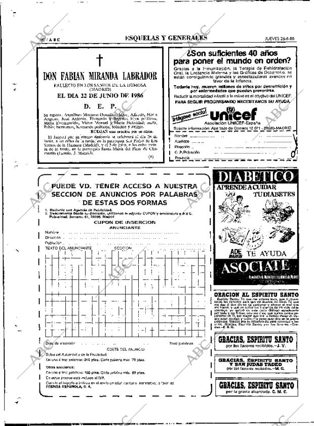 ABC MADRID 26-06-1986 página 90