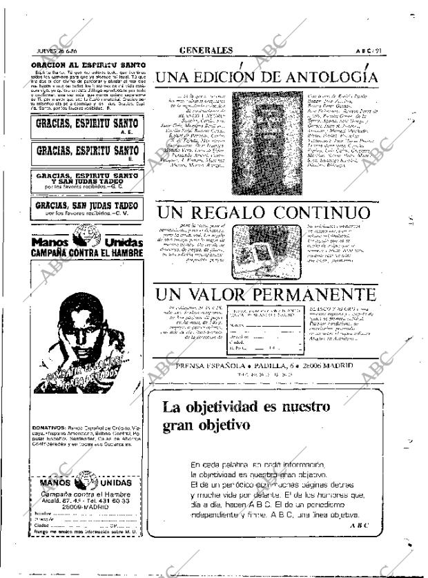 ABC MADRID 26-06-1986 página 91