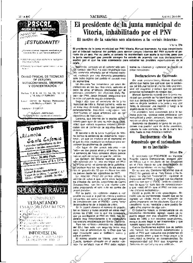 ABC SEVILLA 26-06-1986 página 20