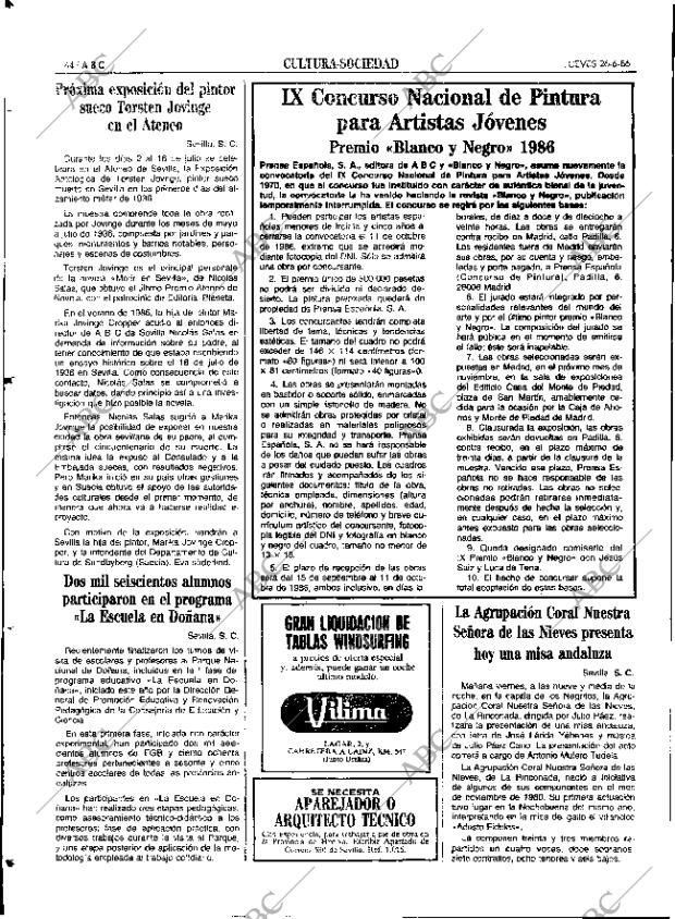 ABC SEVILLA 26-06-1986 página 44