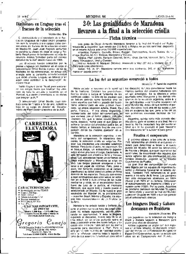 ABC SEVILLA 26-06-1986 página 58