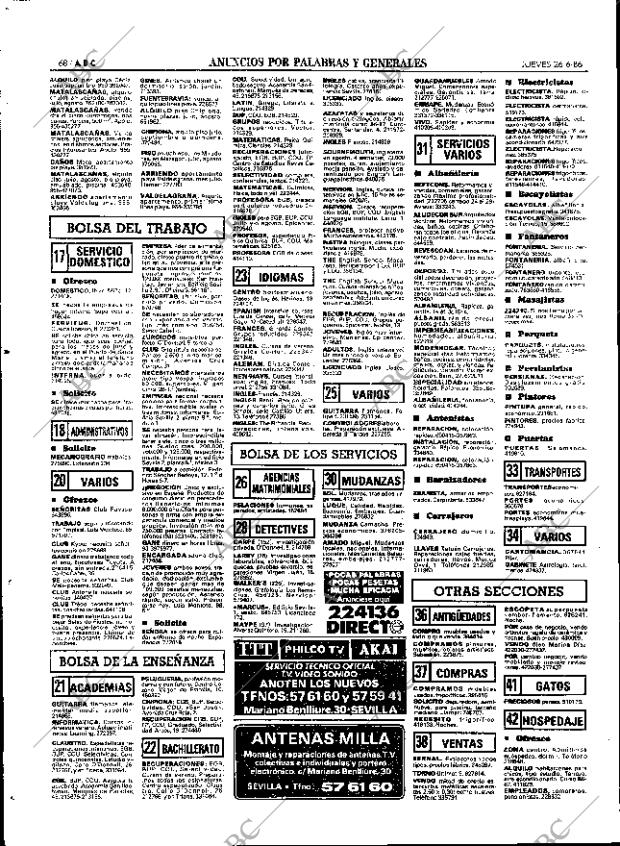 ABC SEVILLA 26-06-1986 página 68