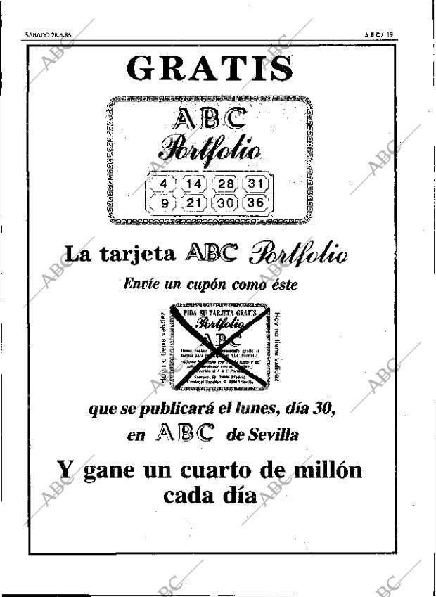 ABC SEVILLA 28-06-1986 página 19
