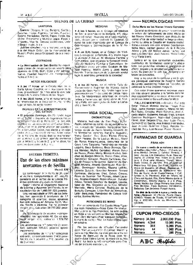 ABC SEVILLA 28-06-1986 página 38