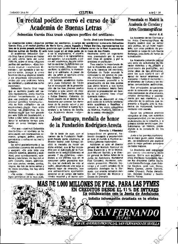 ABC SEVILLA 28-06-1986 página 39