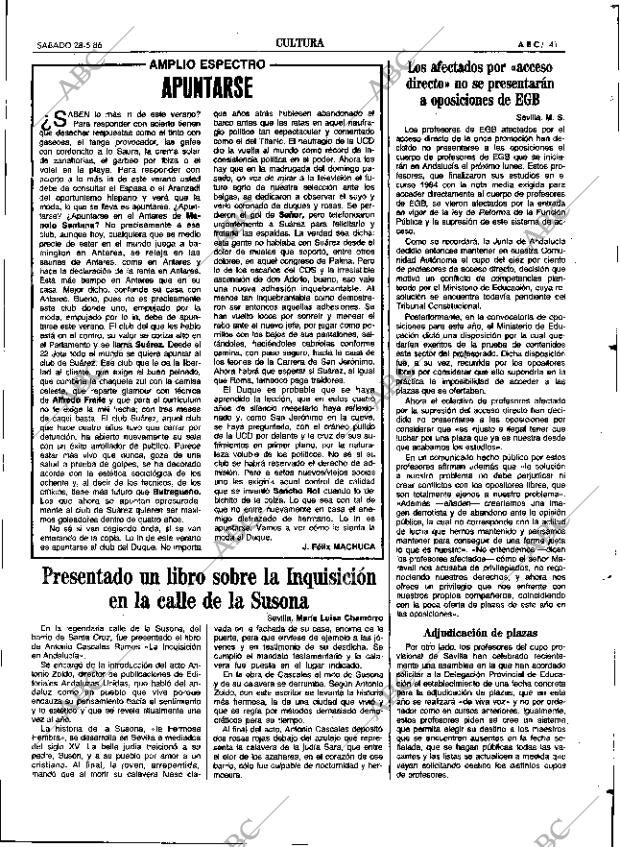 ABC SEVILLA 28-06-1986 página 41