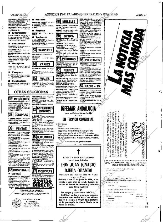ABC SEVILLA 28-06-1986 página 61