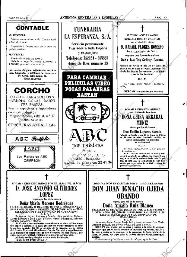 ABC SEVILLA 28-06-1986 página 63