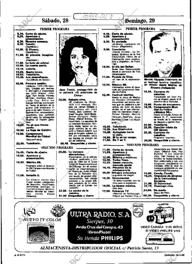 ABC SEVILLA 28-06-1986 página 70
