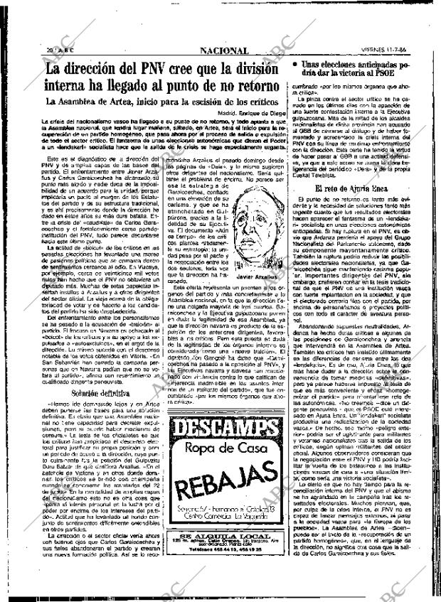 ABC MADRID 11-07-1986 página 20